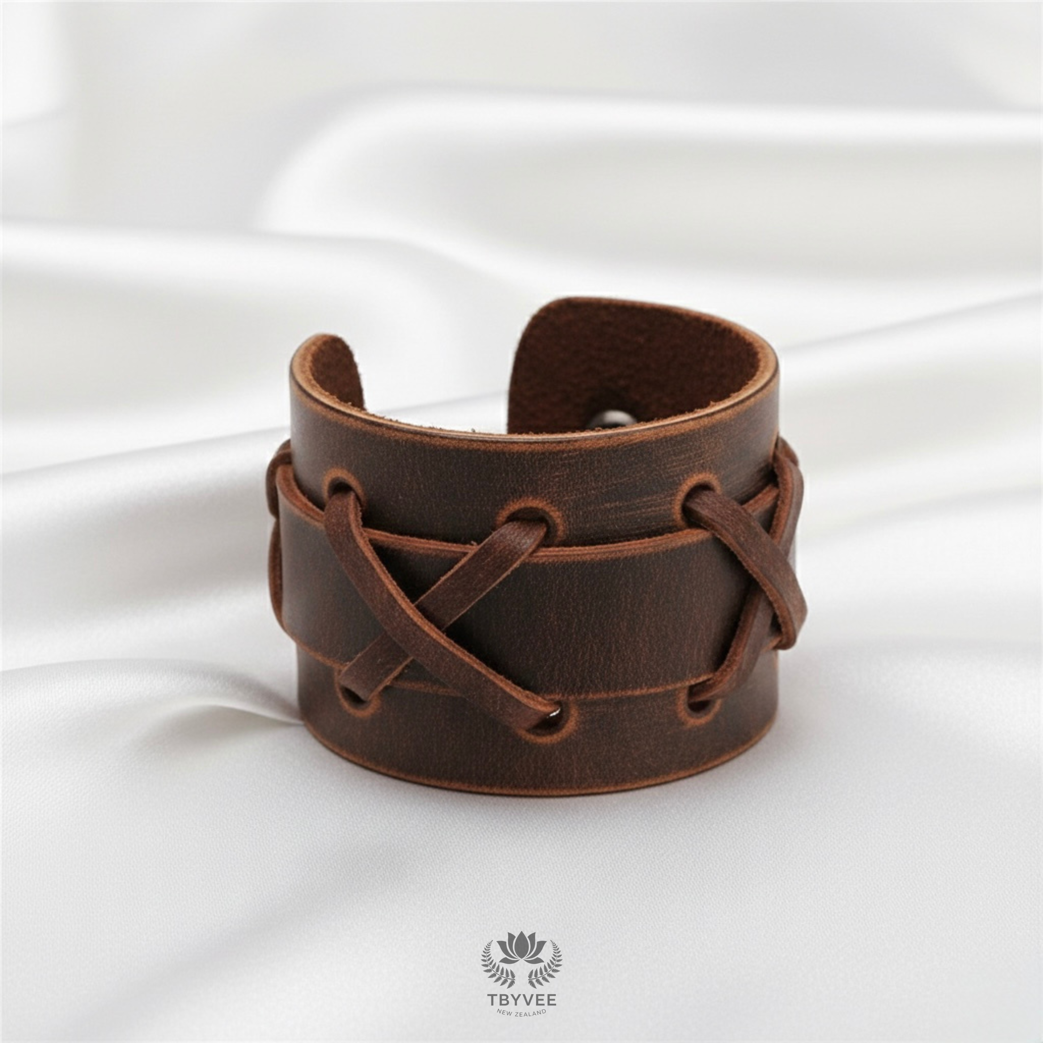 Noir Rebel Brown Leather Bracelet