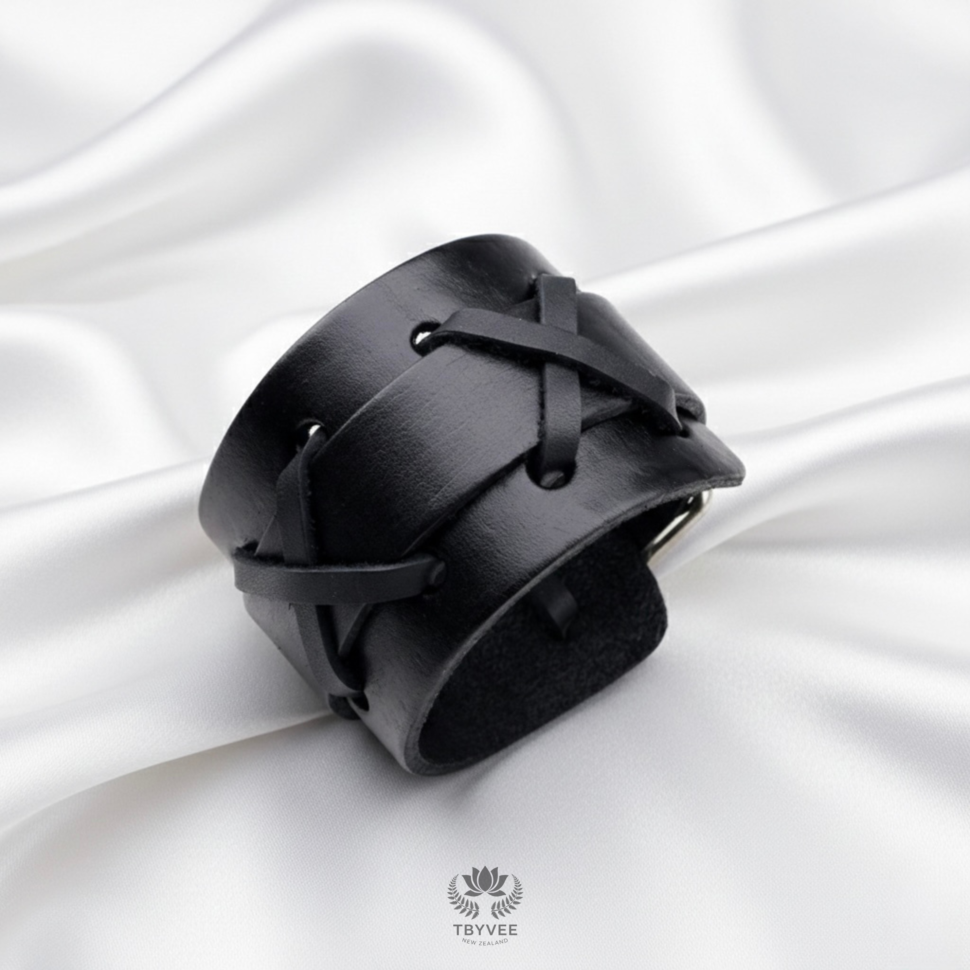 Noir Rebel Black Leather Bracelet