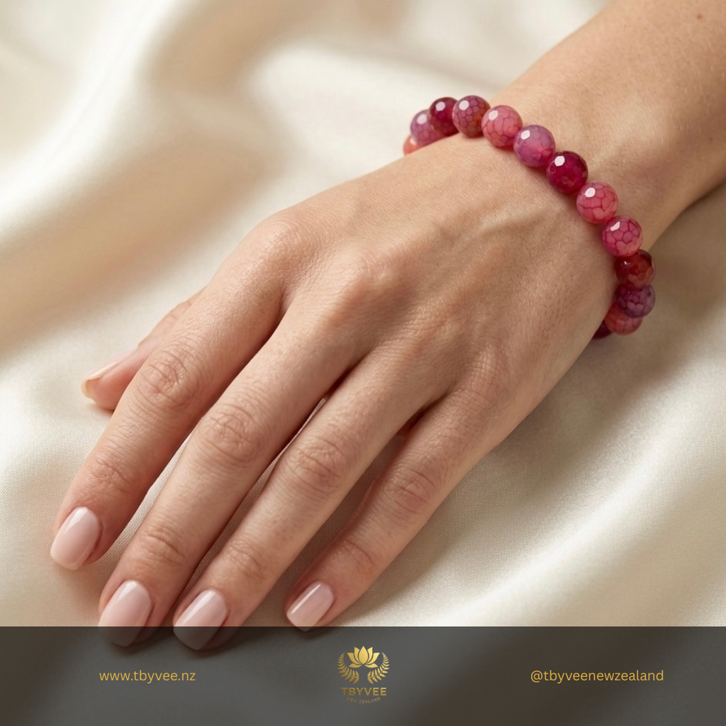 The Crimson Ember Agate Bracelet
