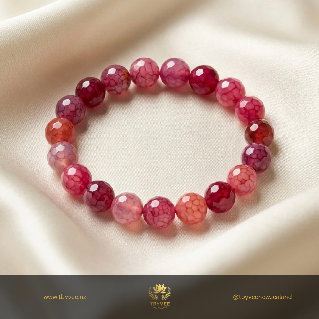 The Crimson Ember Agate Bracelet