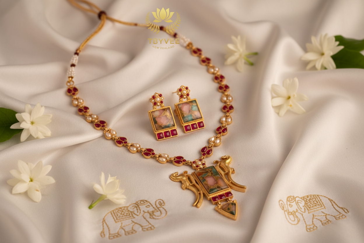 TBYVEE Temple Jewellery Set